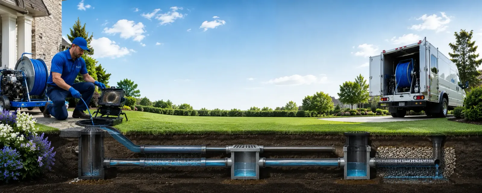 Outdoor drain cleaning information for White, GA
